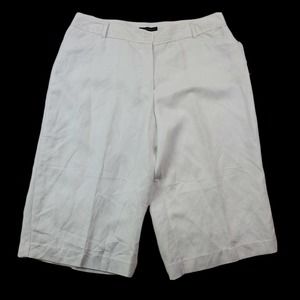 CC - Counterparts Womens Cropped Pants 16 Solid White High Rise Waist Capri NWT